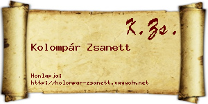 Kolompár Zsanett névjegykártya